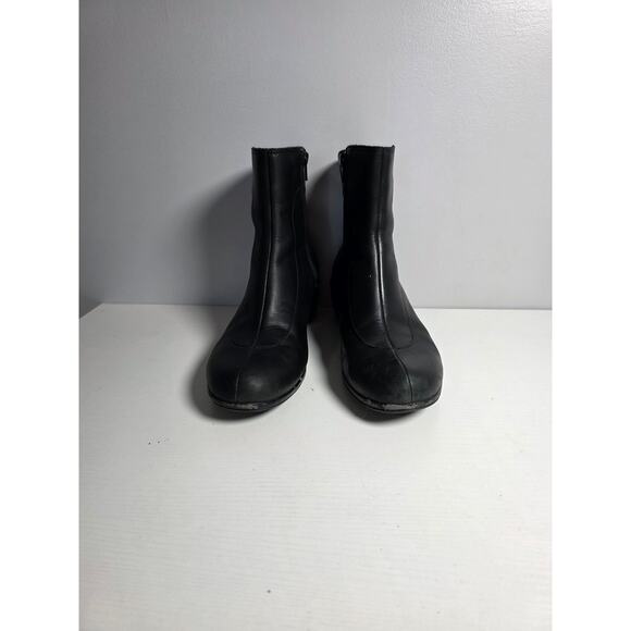 Women's 9 Merrell Black Boots Utility Outdoor WorkWear Rugged Casual Red Inside - Picture 2 of 8